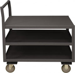 Durham - 1,200 Lb Capacity, 24-1/4" Wide x 39" Long x 37-1/2" High Service Cart - 3 Shelf, Steel, 2 Rigid/2 Swivel Casters - Americas Industrial Supply