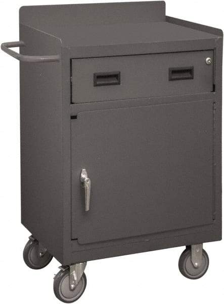 Durham - 1,200 Lb Capacity, 18" Wide x 24" Long x 39-3/4" High Mobile Cart - 1 Door, 1 Drawer, 1 Shelf, Steel, 2 Rigid/2 Swivel Casters - Americas Industrial Supply