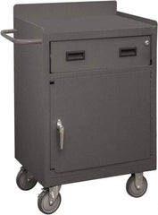 Durham - 1,200 Lb Capacity, 18" Wide x 24" Long x 39-3/4" High Mobile Cart - 1 Door, 1 Drawer, 1 Shelf, Steel, 2 Rigid/2 Swivel Casters - Americas Industrial Supply