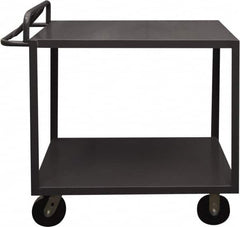 Durham - 3,600 Lb Capacity, 18" Wide x 30" Long x 39" High Service Cart - 2 Shelf, Steel, 2 Rigid/2 Swivel Casters - Americas Industrial Supply