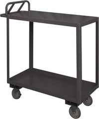 Durham - 1,200 Lb Capacity, 18" Wide x 30" Long x 38" High Service Cart - 2 Shelf, Steel, 2 Rigid/2 Swivel Casters - Americas Industrial Supply