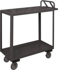 Durham - 1,200 Lb Capacity, 24" Wide x 48" Long x 37-5/8" High Service Cart - 2 Shelf, Steel, 2 Rigid/2 Swivel Casters - Americas Industrial Supply