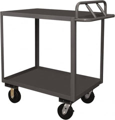 Durham - 3,600 Lb Capacity, 30" Wide x 48" Long x 39" High Service Cart - 2 Shelf, Steel, 2 Rigid/2 Swivel Casters - Americas Industrial Supply