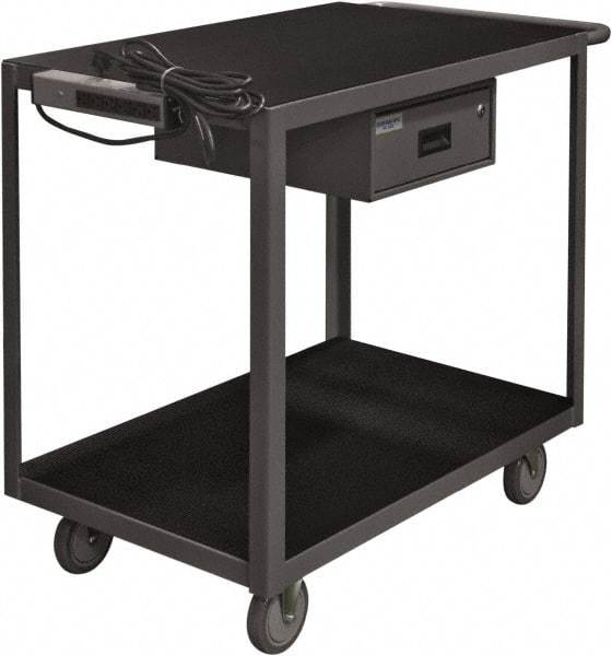 Durham - 1,200 Lb Capacity, 24" Wide x 36" Long x 39-1/2" High Instrument Cart - 1 Drawer, 2 Shelf, Steel, 2 Rigid/2 Swivel Casters - Americas Industrial Supply