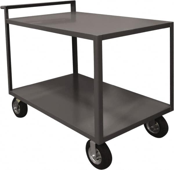 Durham - 1,500 Lb Capacity, 30" Wide x 60" Long x 39-1/2" High Service Cart - 2 Shelf, Steel, 2 Rigid/2 Swivel Casters - Americas Industrial Supply