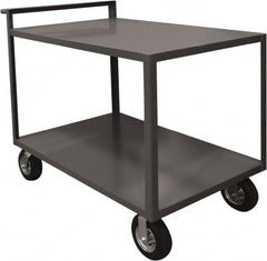 Durham - 1,500 Lb Capacity, 30.25" Wide x 54.25" Long x 36.33" High Service Cart - 2 Shelf, Steel, 2 Rigid/2 Swivel Casters - Americas Industrial Supply