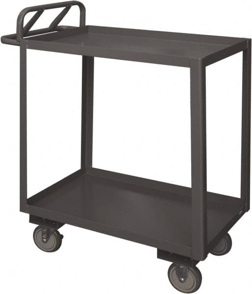 Durham - 1,200 Lb Capacity, 30" Wide x 60" Long x 29" High Service Cart - 2 Shelf, Steel, 2 Rigid/2 Swivel Casters - Americas Industrial Supply