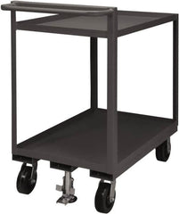 Durham - 1,500 Lb Capacity, 24" Wide x 48" Long x 41-1/16" High Service Cart - 2 Shelf, Steel, 2 Rigid/2 Swivel Casters - Americas Industrial Supply