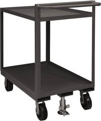 Durham - 1,500 Lb Capacity, 30" Wide x 48" Long x 41-1/16" High Service Cart - 2 Shelf, Steel, 2 Rigid/2 Swivel Casters - Americas Industrial Supply