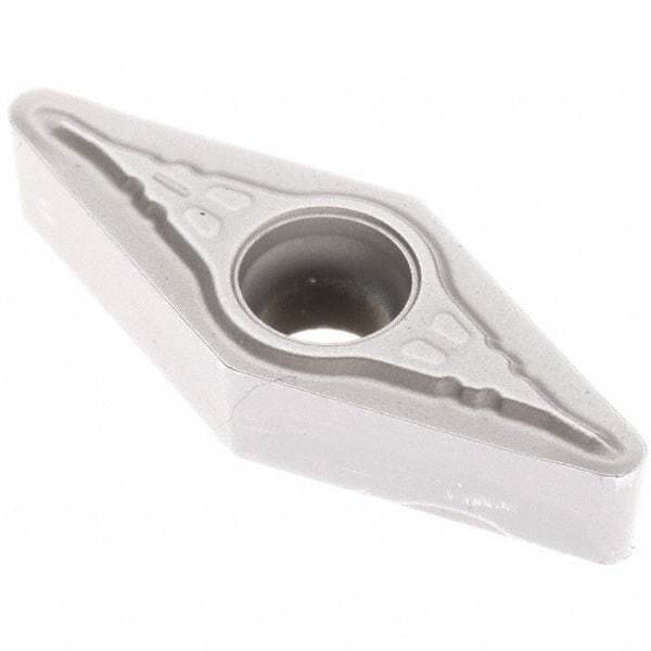 Seco - VBMT332 F1 Grade TP3501 Carbide Turning Insert - TiCN/Al2O3 Finish, 35° Diamond, 3/8" Inscr Circle, 3/16" Thick, 1/32" Corner Radius - Americas Industrial Supply
