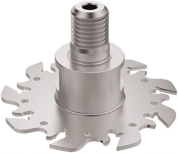 Seco - Modular Connection Connection, 0.122" Cutting Width, 0.9567" Depth of Cut, 80mm Cutter Diam, 9 Tooth Indexable Slotting Cutter - R335.10 Toolholder, 150.10 Insert, Right Hand Cutting Direction - Americas Industrial Supply