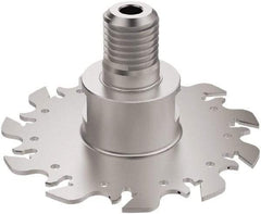 Seco - Modular Connection Connection, 0.0886 to 0.0984" Cutting Width, 1.1969" Depth of Cut, 100mm Cutter Diam, 11 Tooth Indexable Slotting Cutter - R335.10 Toolholder, 150.10 Insert, Right Hand Cutting Direction - Americas Industrial Supply