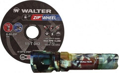 WALTER Surface Technologies - 4-1/2" 60 Grit Aluminum Oxide Cutoff Wheel - 3/64" Thick, 7/8" Arbor, 13,300 Max RPM, Use with Angle Grinders - Americas Industrial Supply