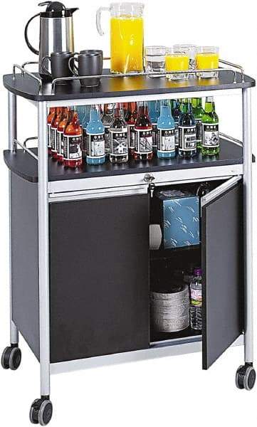 Safco - 50 Lb Capacity, 33-1/2" Wide x 21-3/4" Long x 43" High Mobile Cart - 2 Door, 1 Drawer, 1 Shelf, Steel, 4 Swivel Casters - Americas Industrial Supply