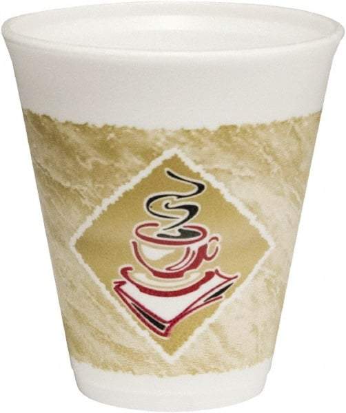 DART - Caf\xE9 G Foam Hot/Cold Cups, 12 oz - Brown,Red & White - Americas Industrial Supply