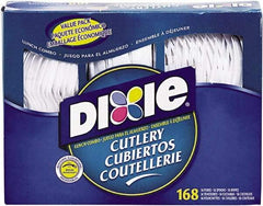 Dixie - Combo Pack, Tray with Plastic Utensils, 56 Forks, 56 Knives, 56 Spoons - White - Americas Industrial Supply