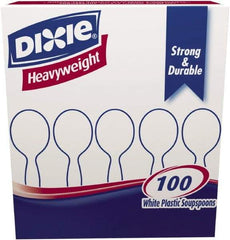 Dixie - Plastic Cutlery, Heavyweight Soup Spoons, 100/B oz - White - Americas Industrial Supply