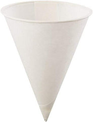 Konie - Poly-Bag Rolled-Rim Paper Cone Cups, 4 oz, 5000/Carton - White - Americas Industrial Supply