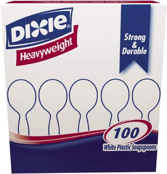 Dixie - Plastic Cutlery, Heavyweight Soup Spoons, 1000 per Carton - White - Americas Industrial Supply