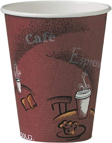 Solo - Bistro Design Hot Drink Cups, Paper, 8 oz, 500/Carton - Maroon - Americas Industrial Supply