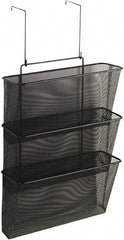 FELLOWES - 12-5/8" Wide x 8-1/4" Deep x 23-1/4" High, 3 Compartments, Wire Mesh Wall File - Black, 10" Compartment Width x 2-1/2" Compartment Depth x 12" Compartment Height - Americas Industrial Supply