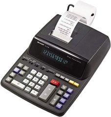 Sharp - Fluorescent Printing Calculator - 8-5/8 x 12-7/8 Display Size, Black, AC Powered, 4" Long x 9.6" Wide - Americas Industrial Supply