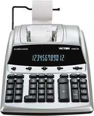 Victor - Fluorescent Printing Calculator - 9 x 12 Display Size, White, AC Powered, 4-1/4" Long x 10-1/2" Wide - Americas Industrial Supply