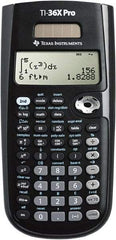 Texas Instruments - LCD Scientific Calculator - 3-3/8 x 7-1/4 Display Size, Black, Battery & Solar Powered, 9.7" Long x 6-1/2" Wide - Americas Industrial Supply