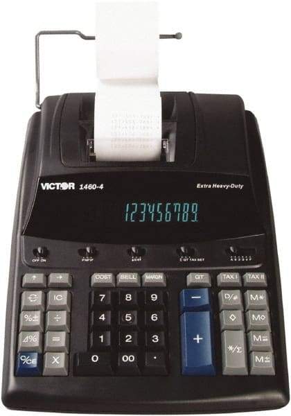 Victor - Fluorescent Printing Calculator - 8-1/2 x 12-1/4 Display Size, Black, AC Powered, 15.6" Long x 10-1/2" Wide - Americas Industrial Supply