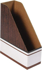 BANKERS BOX - White & Wood Grain Magazine Stand - Corrugated Cardboard - Americas Industrial Supply