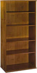 Bush Business Furniture - 5 Shelf, 72-7/8" High x 35-3/4" Wide Bookcase - 15-3/8" Deep, Laminate Over Wood, Natural Cherry - Americas Industrial Supply