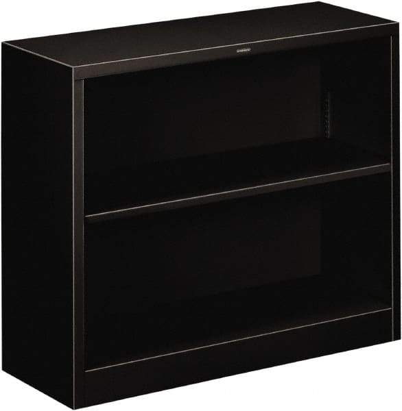 Hon - 2 Shelf, 29" High x 34-1/2" Wide Bookcase - 12-5/8" Deep, Steel, Black - Americas Industrial Supply