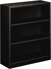 Hon - 3 Shelf, 41" High x 34-1/2" Wide Bookcase - 12-5/8" Deep, Steel, Black - Americas Industrial Supply