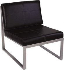 ALERA - Black & Silver Leather Guest Chair - 26-3/8" Wide x 30" High - Americas Industrial Supply