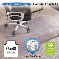 ES Robbins - 48" Long x 36" Wide, Chair Mat - Rectangular, Crystal Edge Style - Americas Industrial Supply