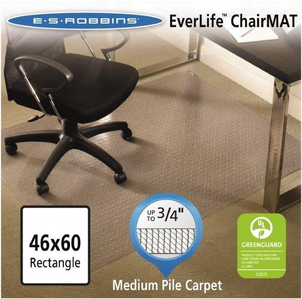 ES Robbins - 60" Long x 46" Wide, Chair Mat - Rectangular, Crystal Edge Style - Americas Industrial Supply