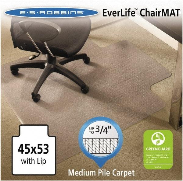 ES Robbins - 53" Long x 45" Wide, Chair Mat - Rectangular, Crystal Edge Style - Americas Industrial Supply