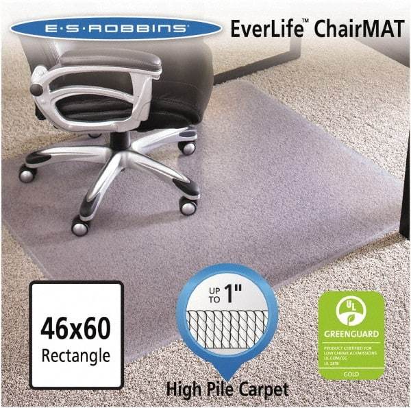 ES Robbins - 60" Long x 46" Wide, Chair Mat - Rectangular, Crystal Edge Style - Americas Industrial Supply