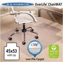 ES Robbins - 53" Long x 45" Wide, Chair Mat - Rectangular, Crystal Edge Style - Americas Industrial Supply