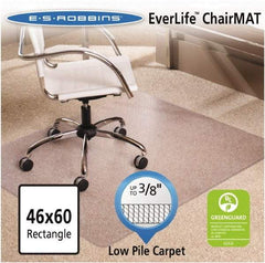 ES Robbins - 60" Long x 46" Wide, Chair Mat - Rectangular, Crystal Edge Style - Americas Industrial Supply