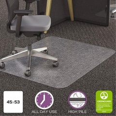 Deflect-o - 53" Long x 45" Wide, Chair Mat - Rectangular, Straight Edge Style - Americas Industrial Supply