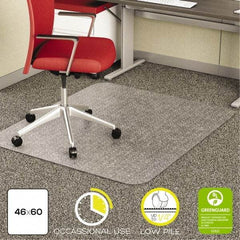 Deflect-o - 60" Long x 46" Wide, Chair Mat - Rectangular, Straight Edge Style - Americas Industrial Supply