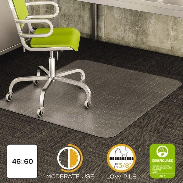 Deflect-o - 60" Long x 46" Wide, Chair Mat - Rectangular, Beveled Edge Style - Americas Industrial Supply