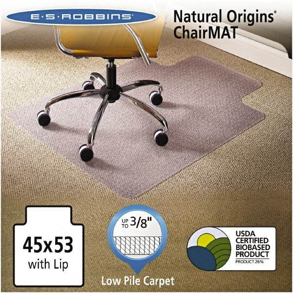 ES Robbins - 53" Long x 45" Wide, Chair Mat - Rectangular, Straight Edge Style - Americas Industrial Supply