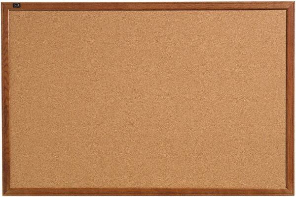 Quartet - 36" Wide x 24" High Open Cork Bulletin Board - Natural (Color) - Americas Industrial Supply