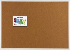 Quartet - 48" Wide x 36" High Open Cork Bulletin Board - Natural (Color) - Americas Industrial Supply