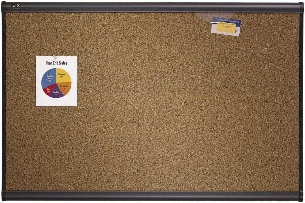 Quartet - 48" Wide x 36" High Open Cork Bulletin Board - Brown - Americas Industrial Supply