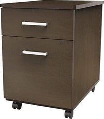 Linea Italia - 16-1/2" Wide x 23-5/8" High x 19-3/4" Deep, 2 Drawer Pedestal - Laminate, Mocha - Americas Industrial Supply