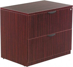 ALERA - 34" Wide x 29-1/2" High x 22-3/4" Deep, 2 Drawer Lateral File - Woodgrain Laminate, Mahogany - Americas Industrial Supply