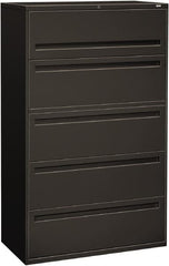 Hon - 42" Wide x 67" High x 19-1/4" Deep, 5 Drawer Roll-Out, Roll-Out Posting - Steel, Charcoal - Americas Industrial Supply